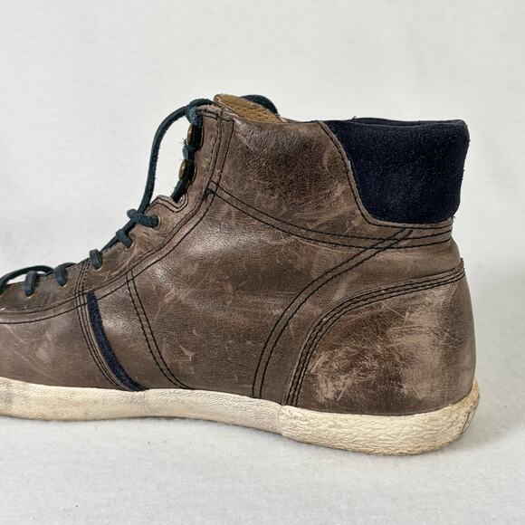 Frye Bedford High Top Leather Sneakers Mens 11 Brown Skater Grunge Steampunk main image 6